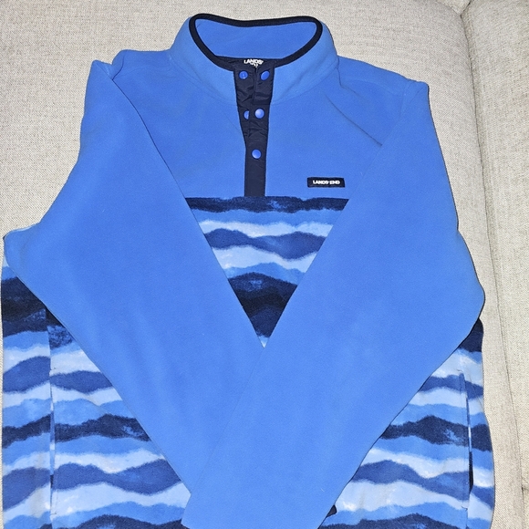 Lands' End Blue Wave Pattern Jacket - Picture 3 of 3